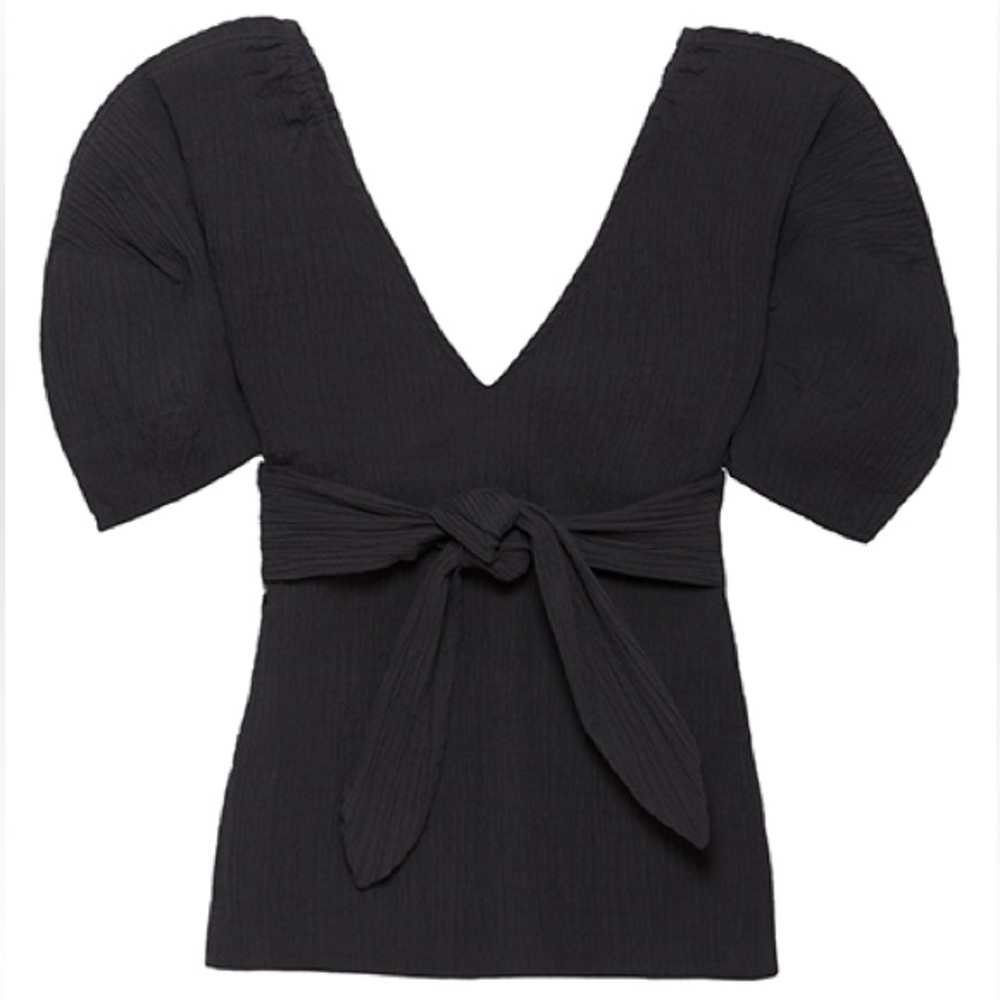 Mara Hoffman Puff Sleeve Fia Blouse with Belt